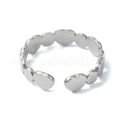 304ステンレススチールカフリング  ハート  ステンレス鋼色  調整可能  5mm&nbsp;RJEW-M019-56P