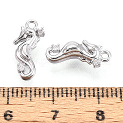 Brass Micro Pave Clear Cubic Zirconia Charms&nbsp;KK-N267-19P