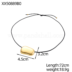 304ステンレススチールペンダントネックレス  オーバルチャーム  イオンプレーティング（ip）  14KGP本金メッキ  28.35インチ（72cm）&nbsp;STAS-OY017-70G