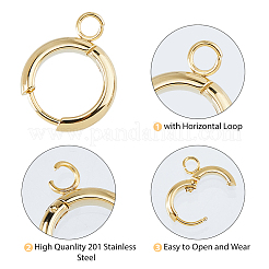 201 Stainless Steel Huggie Hoop Earring Findings&nbsp;FIND-DC0006-43B