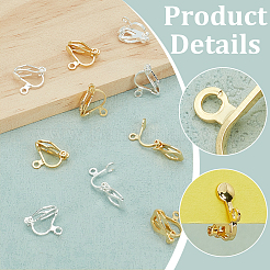 40Pcs 2 Colors Brass Clip-on Earring Findings&nbsp;KK-PH0010-11