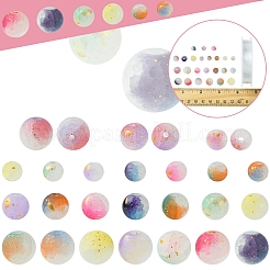 648Pcs 24 Styles Frosted Baking Paint Crackle Glass Beads with Glitter Powder&nbsp;DGLA-FS0001-12