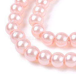 Baking Paint Pearlized Glass Pearl Round Bead Strands&nbsp;X-HY-Q003-4mm-05