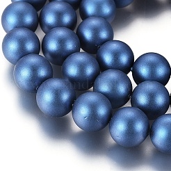 Round Shell Pearl Frosted Beads Strands&nbsp;BSHE-I002-6mm-25