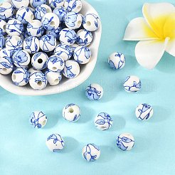 Floral Printed Porcelain Beads&nbsp;PORC-Q200-10mm-2