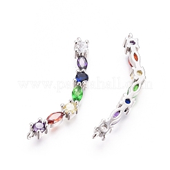 Chakra Brass Micro Pave Cubic Zirconia Links Connectors&nbsp;ZIRC-G161-28
