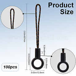 ナイロンコード携帯ストラップ100個  ブラック  6.7cm&nbsp;FIND-GF0006-60A
