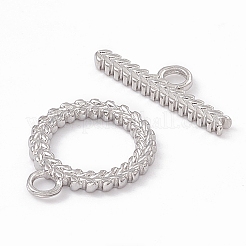 変色しない304ステンレススチールのトグル留め具  リング  ステンレス鋼色  リング：18x15x1.5mm  穴：2.5mm  9.5mm内径  バー：6x20x1.5mm  穴：2.5mm&nbsp;STAS-G299-03P
