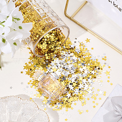 80g 4スタイル PVCプラスチック スパンコール 紙吹雪  パーティーの装飾  スター  結婚式のための  バー  クリスマス  ミックスカラー  5~10x5~10x0.1mm  20g /スタイル&nbsp;AJEW-SP0002-02