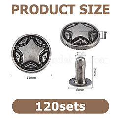 120 Bags Zinc Alloy Decorative Rivets&nbsp;FIND-FH0017-90A