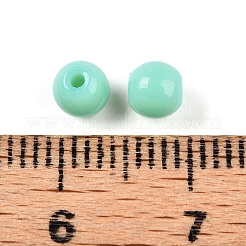不透明なソリッドカラーのガラスビーズ  ラウンド  ターコイズ  4.5mm  穴：0.9~1mm&nbsp;X1-GLAA-N007-4mm-A04