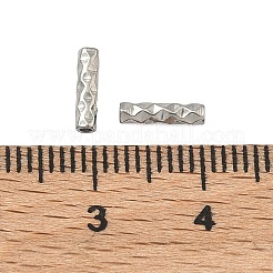 304ステンレスチューブビーズ  テクスチャードチューブ  ステンレス鋼色  8x2mm  穴：0.9mm&nbsp;STAS-Z192-07P-03