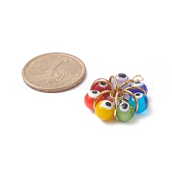 7 Chakra Handmade Evil Eye Lampwork Pendants&nbsp;PALLOY-JF01997-01