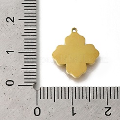 アクリルパーツ  イオンプレーティング（IP）304ステンレススチールラインストーン金具  花のチャーム  ゴールドカラー  15x14x2mm  穴：1mm&nbsp;STAS-M059-08G-02