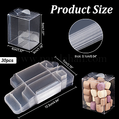 透明なプラスチックのギフト用の箱  長方形  透明  4x3x5cm&nbsp;CON-WH0086-045