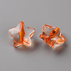 透明なアクリルビーズ  スター  ミックスカラー  13x14x7.5mm  穴：1.5mm&nbsp;X-TACR-S154-22A