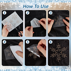 スノーフレーク 模様 ホットフィックス ラインストーン  ガラスラインストーンの装飾  クリスマス  ビスク  215x150x1mm&nbsp;DIY-WH0430-205D