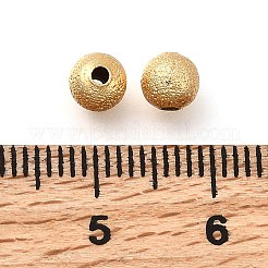 真鍮ビーズ  長持ちメッキ  つや消しラウンド  ニッケルフリー  18KGP本金メッキ  5x4.5mm  穴：1.4mm&nbsp;KK-B147-01C-G