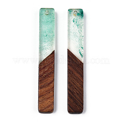 Transparent Resin & Walnut Wood Big Pendants&nbsp;RESI-ZX017-25