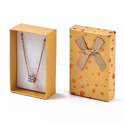 厚紙のジュエリーボックス  ネックレス用  リング  ピアス  外側に蝶結びのリボン、内側に白いスポンジが付いています  長方形  ミックスカラー  8.3x5.2x3~3.2cm&nbsp;CBOX-N013-010
