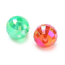 透明なアクリルビーズ  ラウンド  多面カット  ミックスカラー  9.5mm  穴：2.4mm  約1219個/500g&nbsp;OACR-P031-02M