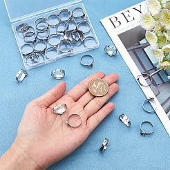 40Pcs Adjustable 304 Stainless Steel Finger Rings Components&nbsp;STAS-BBC0001-31