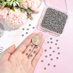 チベットスタイルの合金ビーズ600個。  花  アンティークシルバー  6x2mm  穴：1.8mm&nbsp;TIBEB-HY0001-19