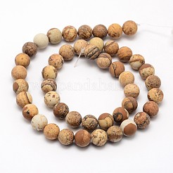 Natural Picture Jasper Beads Strands&nbsp;G-D686-4mm