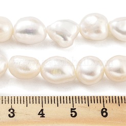天然養殖淡水パールビーズ連売り  研磨両側  グレード7 A  雪  10~11mm  穴：0.7mm  約17個/連  6.69~6.89インチ（17~17.5cm）&nbsp;PEAR-P062-31D