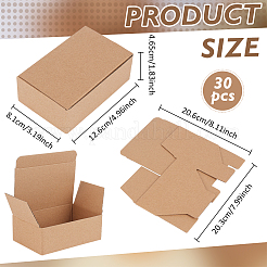 厚紙製の郵便受け  長方形  淡い茶色  12.6x8.1x4.65cm&nbsp;CON-WH0083-023