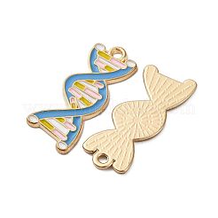 化学テーマの合金エナメルペンダント  カドミウムフリー＆ニッケルフリー＆鉛フリー  ライトゴールド  DNA  27.5x11x1.5mm  穴：1.8mm&nbsp;ENAM-V002-01K-KCG