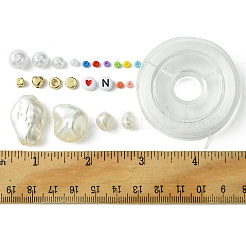 DIY ブレスレット ジュエリー作りキット  プラスチック、アクリル、ガラスビーズを含む  ミックスカラー  3~25x0.8~18.5x0.8~13mm  穴：1~2.3mm&nbsp;DIY-FS0005-96A