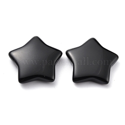 天然なオブシディアンのビーズ  穴がない  スター  20~21x20~21x6~6.5mm&nbsp;G-O196-05A