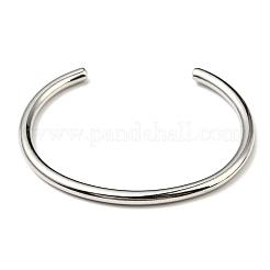 変色しない304ステンレススチールのシンプルな薄型カフバングル  ステンレス鋼色  内径：1-7/8x2-1/4インチ（4.8x5.7cm）&nbsp;BJEW-P296-02P