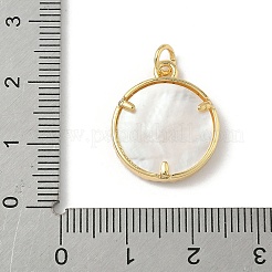 Brass Micro Pave Cubic Zirconia with Shell Pendants&nbsp;KK-Z115-04G