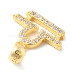 925 Sterling Silver Micro Pave Clear Cubic Zirconia Pendants&nbsp;STER-Z012-06G-12