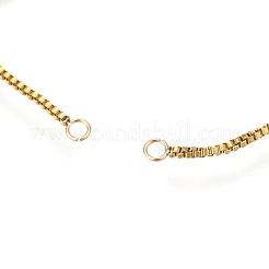 304ステンレススチールチェーンブレスレットの作り方  スライダーブレスレット作り  ゴールドカラー  8-5/8インチ（22cm）  1.2mm  穴：2mm&nbsp;STAS-F118-G