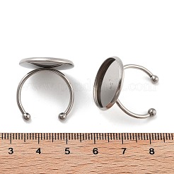 Tarnish Resistant 304 Stainless Steel Open Cuff Ring Components&nbsp;STAS-B072-09D-P