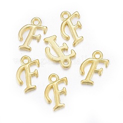 金メッキ合金文字ペンダント  ラックめっき  文字.f  13x8x2mm  穴：1.5mm&nbsp;LS-X-PALLOY-P097-01-F