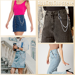1Pc Alloy Double Layer Chain Belts for Pants&nbsp;AJEW-GF0011-93A