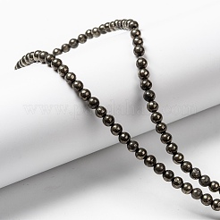Natural Pyrite Beads Strands&nbsp;X-G-L031-4mm-01