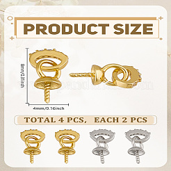 4Pcs 2 Colors Brass with Cubic Zirconia Peg Bails&nbsp;KK-LP0004-51