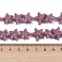 合成サンゴ染め彫刻ビーズ連売り  ヒトデ  紫色のメディア  16~17x14~15x6~6.5mm  穴：0.8mm  約28個/連  13.19''（33.5センチメートル）&nbsp;CORA-K009-06B-06