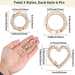 18Pcs 3 Styles Zinc Alloy Spring Gate Rings&nbsp;FIND-SC0022-56