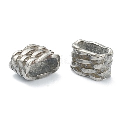 304ステンレススチールリンクリング  オーバル  テクスチャ  アンティークシルバー  12x8x6.5mm  内径：9x3.5mm&nbsp;STAS-I181-033AS
