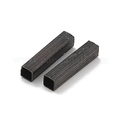 真鍮製チューブビーズ  カドミウムフリー＆鉛フリー  キューブ  ガンメタ色  10x2mm  穴：1.6mm&nbsp;KK-B120-06B