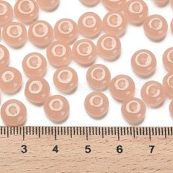 ガラスシードビーズ  ドーナツ  ダークサーモン  8x5mm  穴：1.6mm  約1047個/ポンド&nbsp;SEED-C001-01A