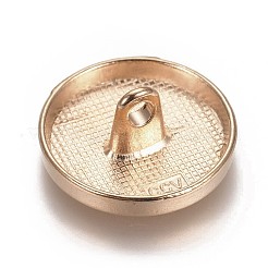 合金シャンクボタン  1穴  フラットラウンド  ライトゴールド  18x7mm  穴：2mm&nbsp;X-BUTT-D054-18mm-05KCG