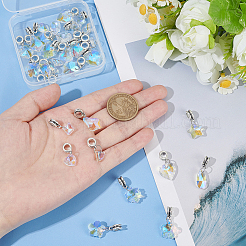 30Pcs 10 Styles Electroplated Glass European Dangle Charms&nbsp;PALLOY-AR00049