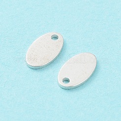925スターリングシルバーチャーム  空白の楕円形  銀  7x4x0.6mm  穴：0.9mm&nbsp;STER-F053-09S